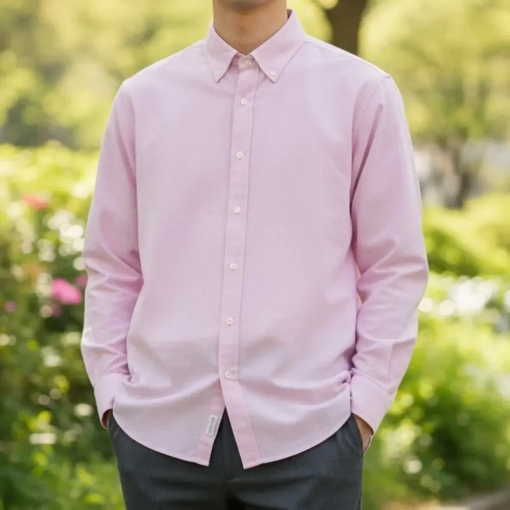 NWT J. Crew Men's Collared Button Down Relaxed Fit Long Sleeve Shirt Small Pink